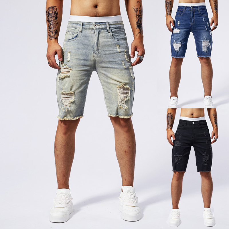 Streetwear Brand Vintage - 2025 Summer New Men's Ripped Denim