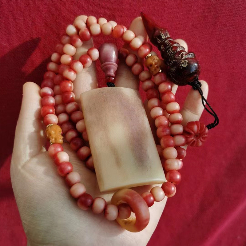 Chrome Hearts Ring - Blood Bone 108 Buddhist beads 8*6mm