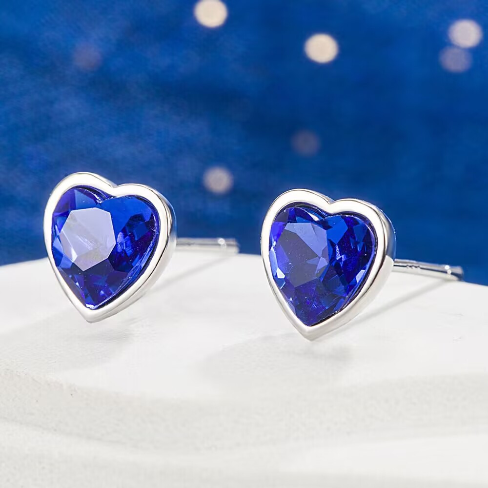 Chrome Hearts Ring - 925 Sterling Silver Heart Blue Chrome