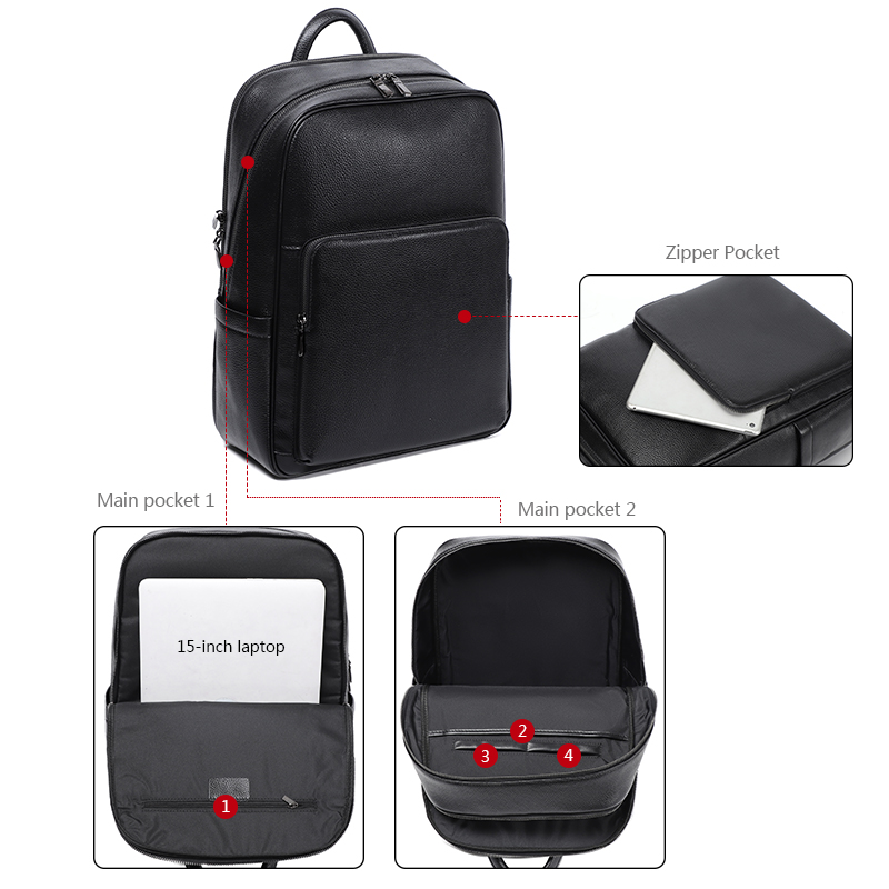 100% Cow Genuine Leather Men B - Streetwear Brand Backpack review and price