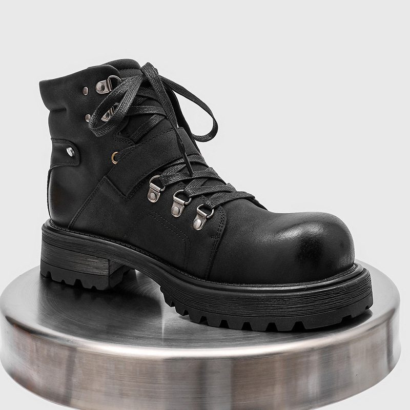 Brand Men Leather Boots Motorc - Streetwear Brand Luxury review and price
