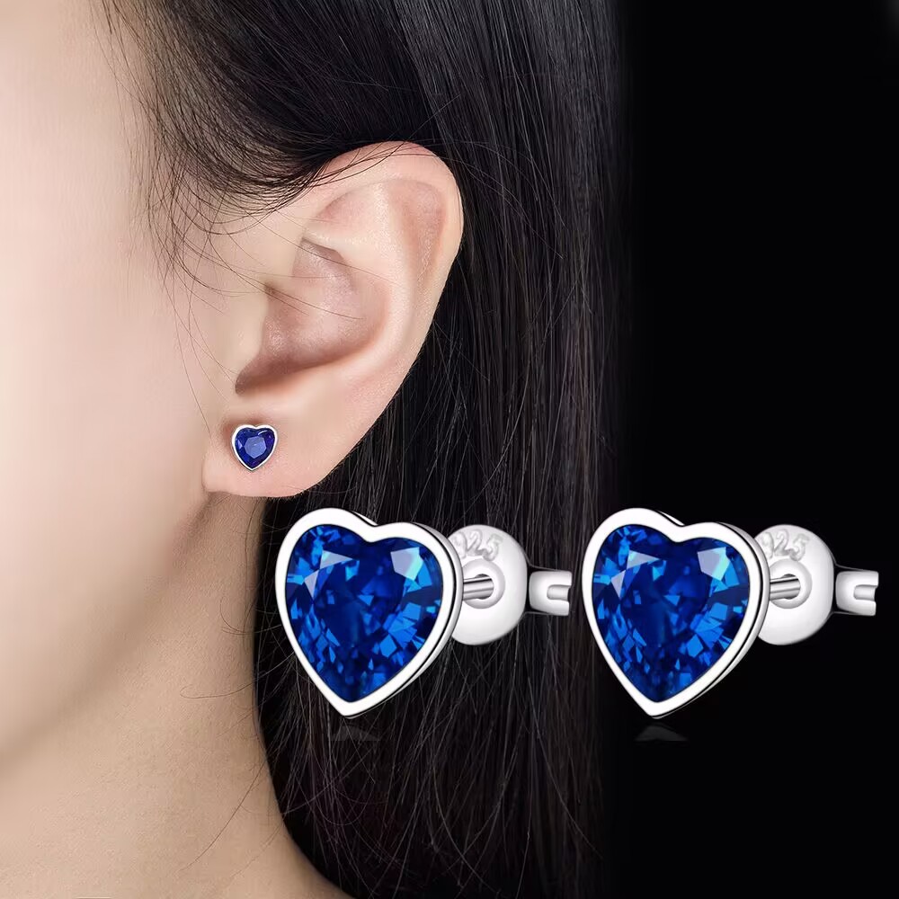 925 Sterling Silver Heart Blue - Chrome Hearts Ring review and price