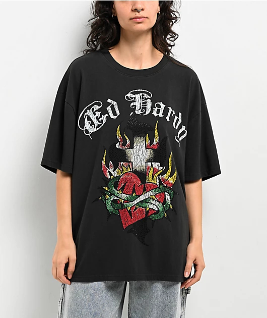 Cross Heart Ed Y2k Tattoo Art  - Streetwear Brand Heart review and price